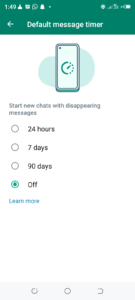 WhatsApp Disappearing Messages
